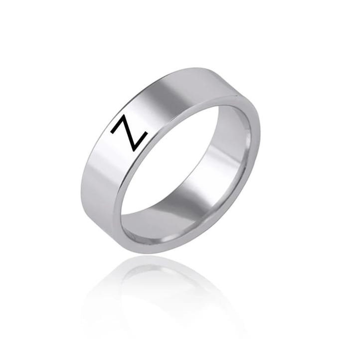 Mode 26 Engelse Letters Roestvrij Staal Ringen Vergulde Initialen Ring Voor Vrouwen Mannen 8 white