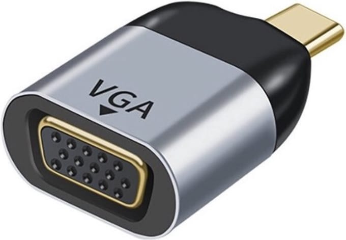 DrPhone UCE3 - USB-C naar VGA - Thunderbolt 3 - VGA Adapter – Converter – Zwart/Zilver