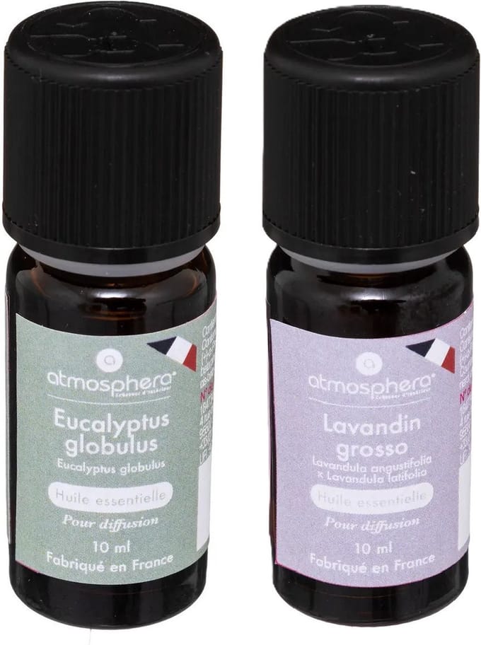Aromatische Etherische olie - set van 2 geuren - Lavendel en eucalyptus - huisparfum navulling