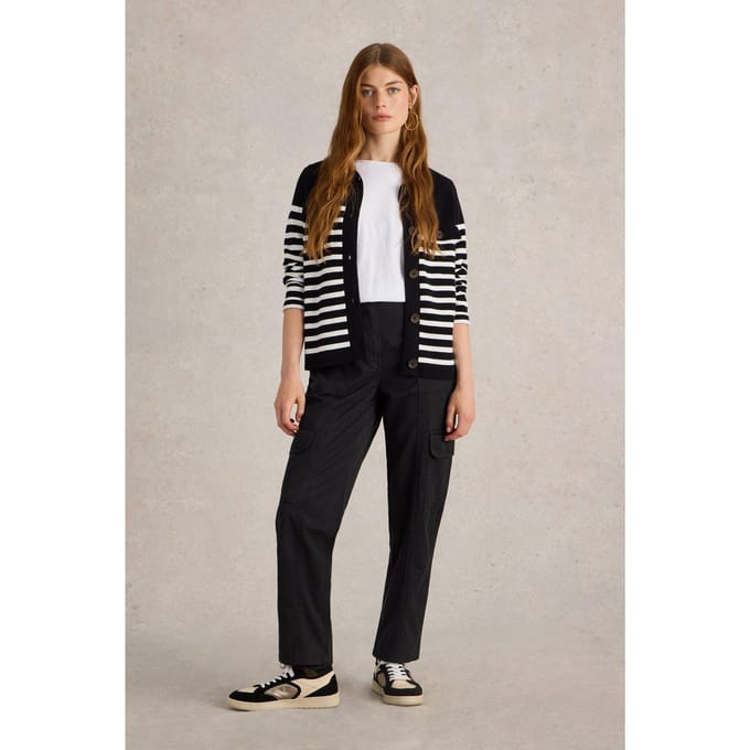 White Stuff Clover Cargo Trouser Pure Black Taglia: 8 REGULAR | Pantaloni cargo Outlet | Donna | Nero