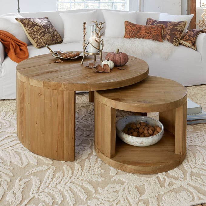 LOBERON Salontafel set van 2 Torivine bruin