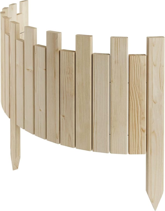 Flexibele Houten Tuinrand voor Bloembedden en Paden - Onbehandeld Grenenhout