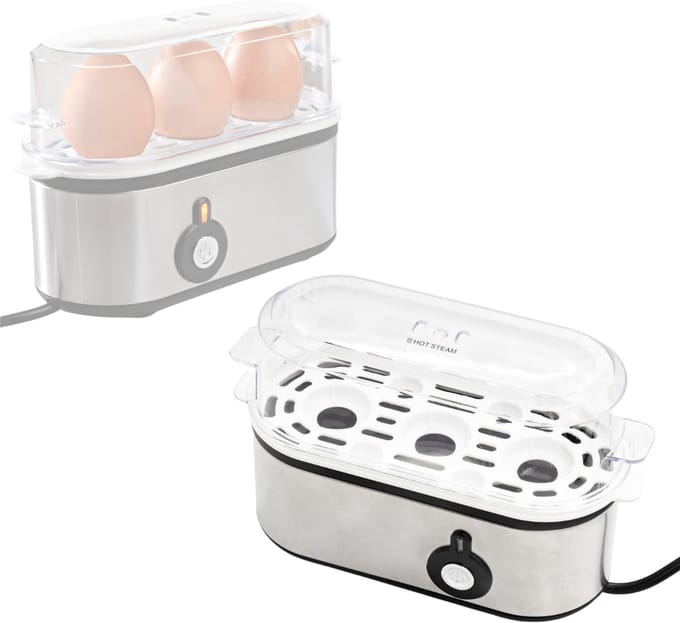 CLVP® Eierkoker met Timer - Geschikt voor 3 Eieren - Zilver