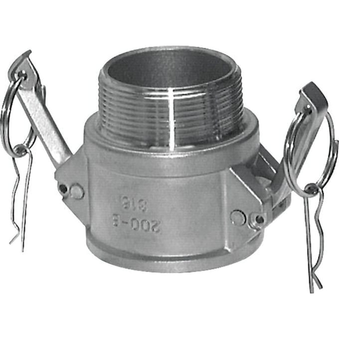 Camlock DN 140 (6'') Koppeling RvsR 6'' met buitendraad Type B MIL-C-27487