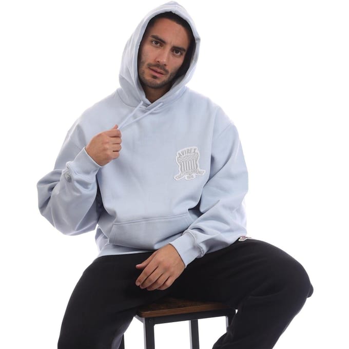 Avirex Herenhoodie van polykatoen met Jackson-logo (Licht Blauw)