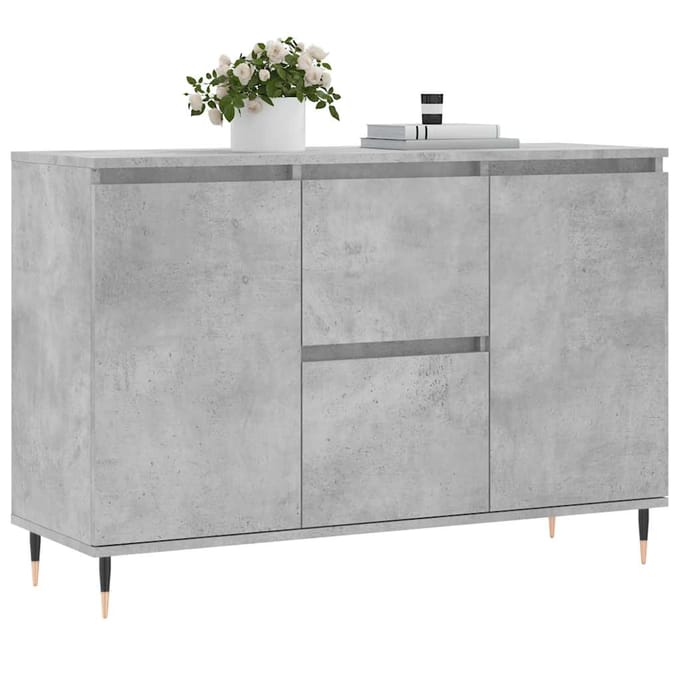 vidaXL Dressoir 101,5x35x70 cm bewerkt hout betongrijs