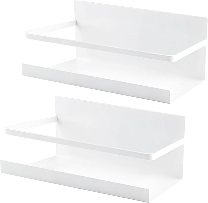 plank 2 stuks magnetisch kruidenrek voor koelkast wasmachine keuken organizer ruimtebesparend (wit)