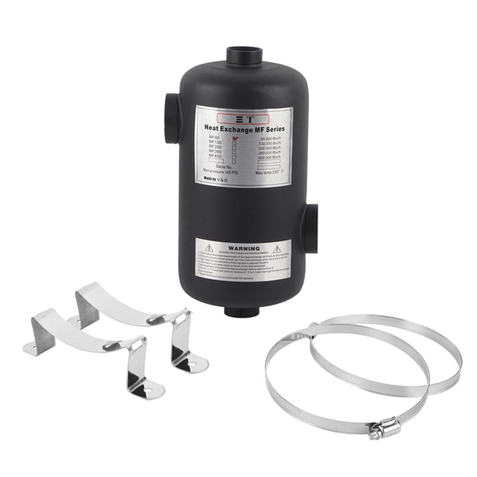 Roestvrijstalen Zwembad Warmtewisselaar Verwarmer Zwembad Thermostaat Apparatuur Accessoires black