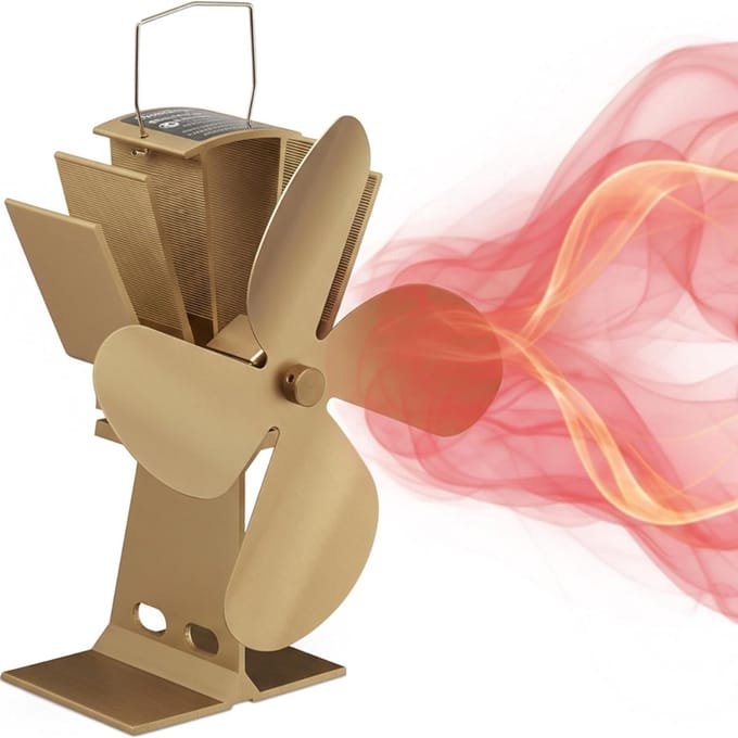 ZMR® Houtkachel Ventilator - Houtkachel - Kachelventilator - Bruin - 12cm x 12cm x 26cm