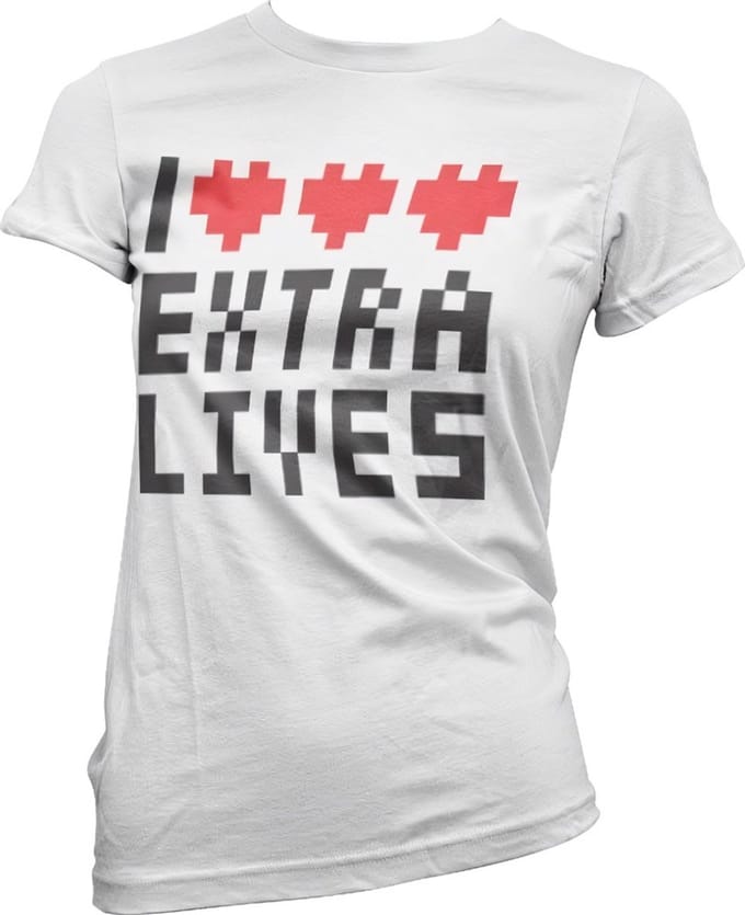 Hybris I Love Extra Lives Girly Tee dames-T-shirt White