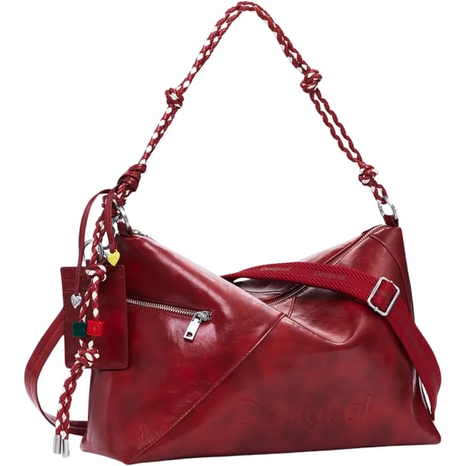 Desigual schoudertas Half Logo Leiria Shoulder Bag Carmine rood