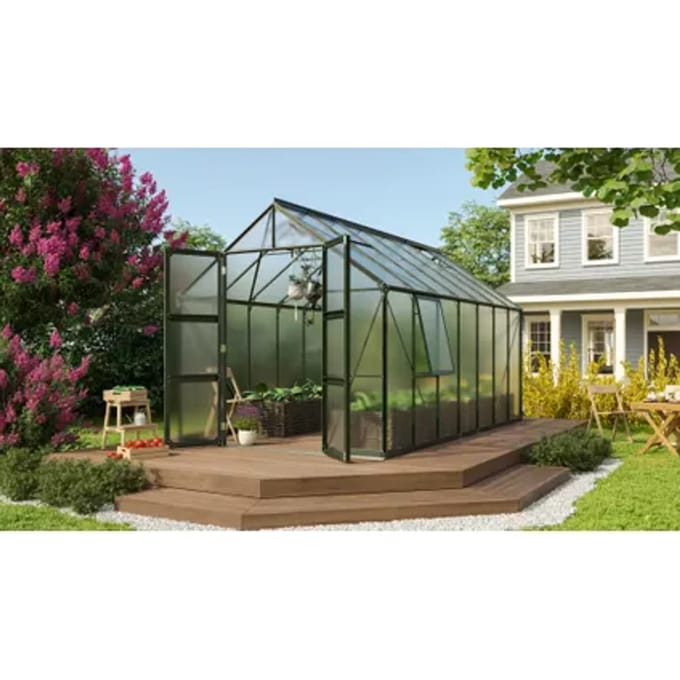 Vitavia Tuinkas Olymp 11500 - Polycarbonaat 6mm - Smaragd - 257x449x254cm