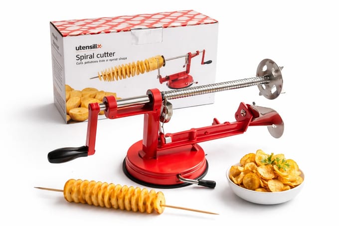 Spiraalsnijder Aardappel – Tornado Aardappel Snijder – Handmatig – Spiral Cutter – Chipsmaker – RVS – Met Zuignap