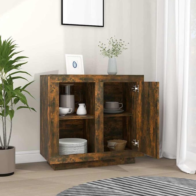 vidaXL - Dressoir - 80x40x75 - cm - gerookt - eikenkleurig