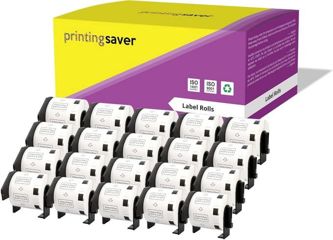 20 Rollen Adreslabels 29x62mm - 16000 Etiketten voor Diverse Etikettenprinters