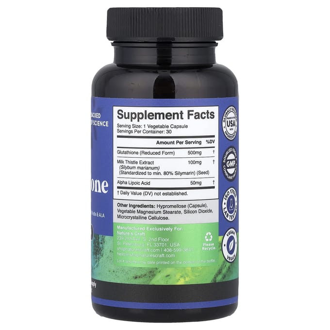 Nature's Craft, Glutathion, Geavanceerd Complex, 30 Capsules