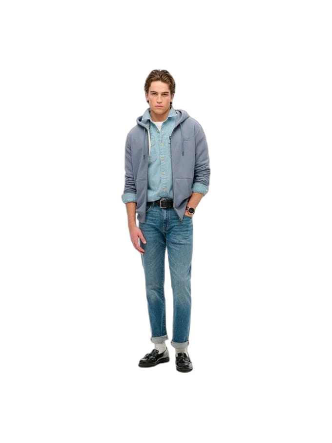Superdry - Essential Logo Half Brushed Zip Hoodie - Heren - Hoodies