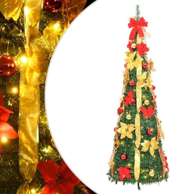 vidaXL - Kunstkerstboom - pop-up - 200 - LED's - 210 - cm - groen