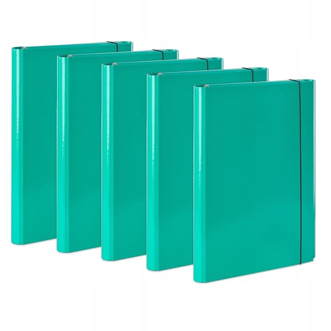 5x Map A4 met Elastiek - Stevig Karton, 40mm Rugbreedte