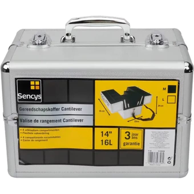 Sencys Uitklapbare Gereedschapskoffer Aluminium 36x22x24cm