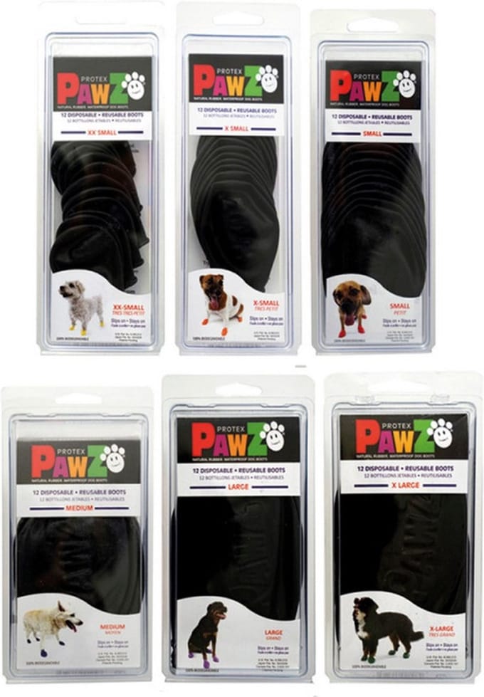 Buster Pawz - Dog shoe S 6.4 cm black 12 pcs - (278095)