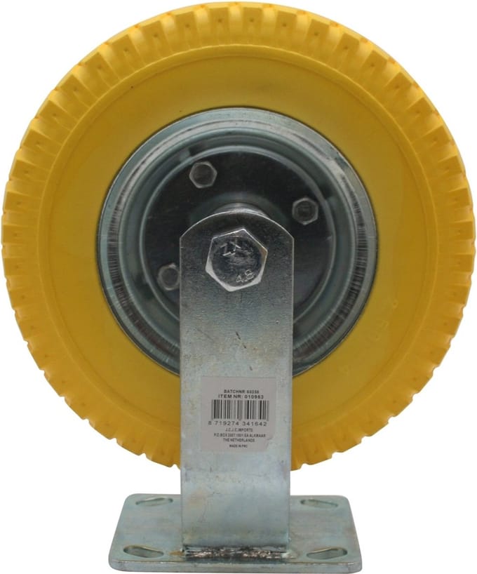 Bokwiel massief, Zwenkwiel, PU wiel, 2.50-4, 210mm diameter