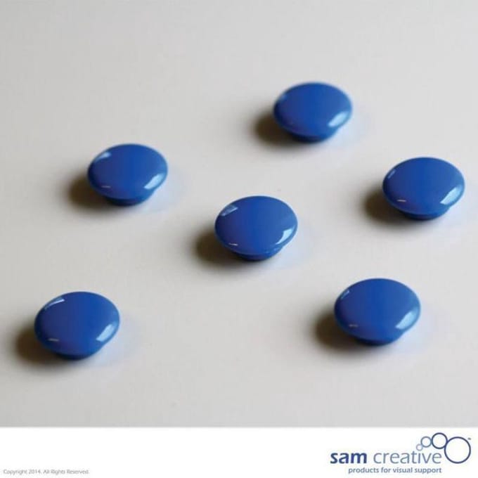 Sam Creative Whiteboard Magneten - Rond - 20 mm - Blauw - 6 stuks - Magneten