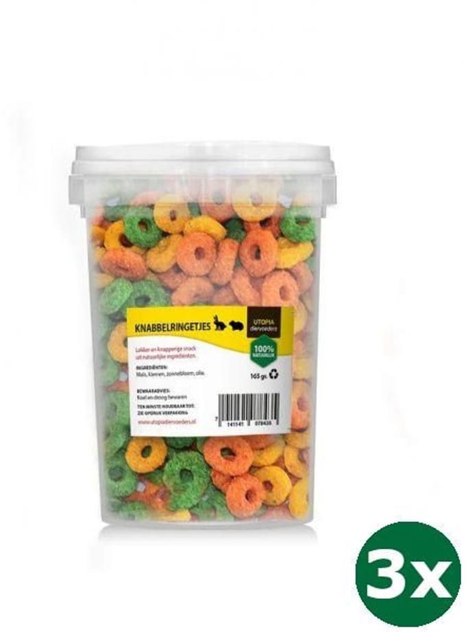 3x165 gr Utopia knabbel ringetjes