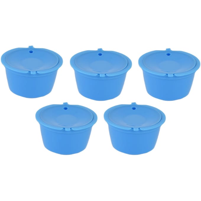Capsules de café réutilisables de 50ml, 5 pièces, tasse filtrante avec cuillère pour Machine à café DOLCE GUSTO Blue