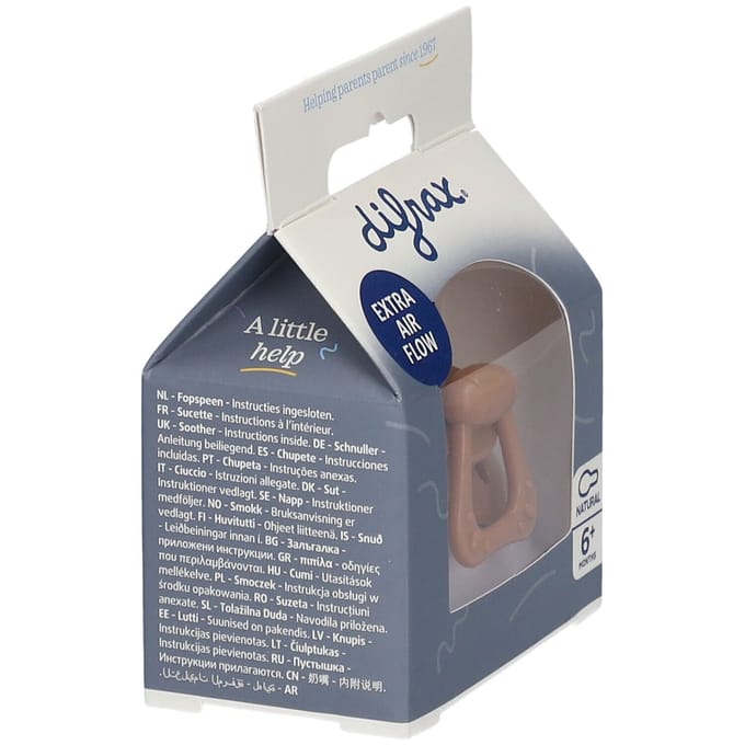 Difrax Fopspeen - Natural - 6+ maanden - Siliconen - Caramel - 1 stuk