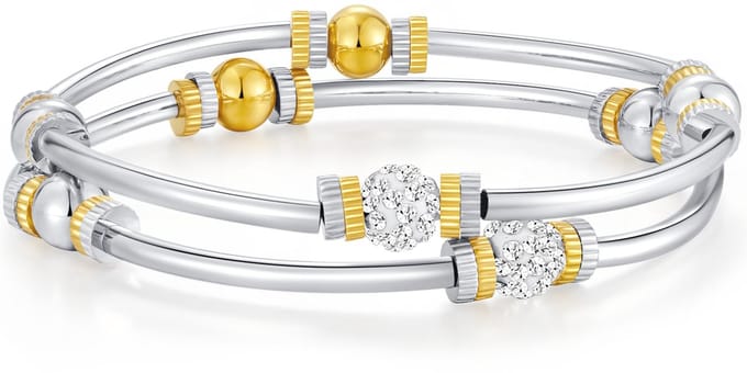 Malinsi® Armband Dames Bangle - 18cm Rekbaar Compleet RVS - Sieraden Armbanden Vrouw