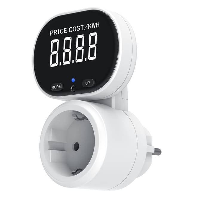 Europese stopcontact 45 graden draaibaar groot LCD-scherm Stroommeteraansluiting Digitaal display Energie backlight type & EU Plug veelkleurig