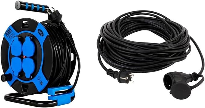 Kabelhaspelhouder voor nette opberging van elektrische snoeren en kabels
