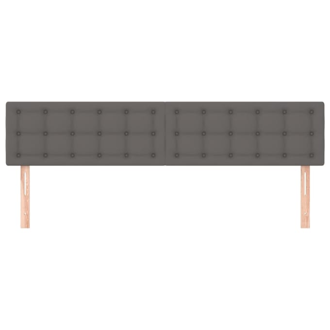vidaXL - Hoofdborden - 200x5x78/88 - cm - kunstleer - grijs