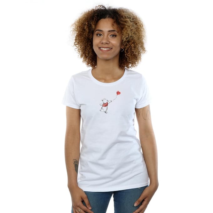 Disney Dames/Dames Winnie De Poeh Ballon Katoenen T-Shirt (Wit)