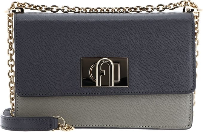FURLA Leren Schoudertas 1927 Mini Crossbody 20 Soil + Marmo C + Perla E Donkergrijs