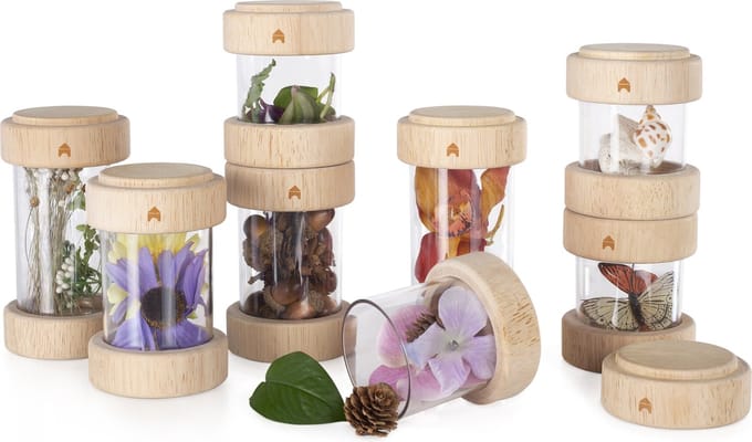 Guidecraft - 8 Treasure Tubes (schat/ontdekkings cilinders) - transparant