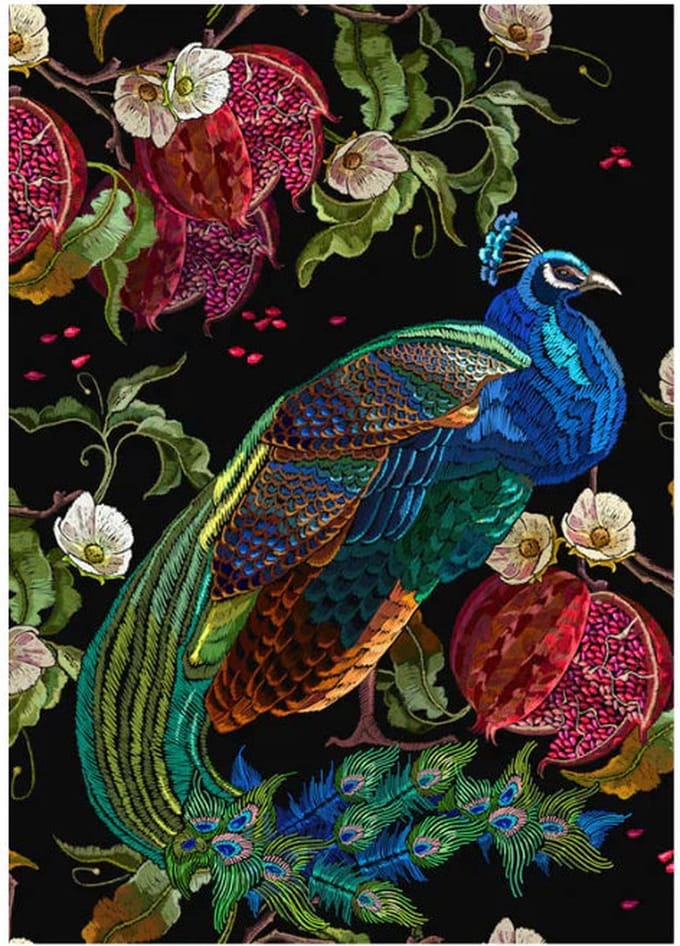 Peacock reversed- Mint by Michelle decoupage papier A3