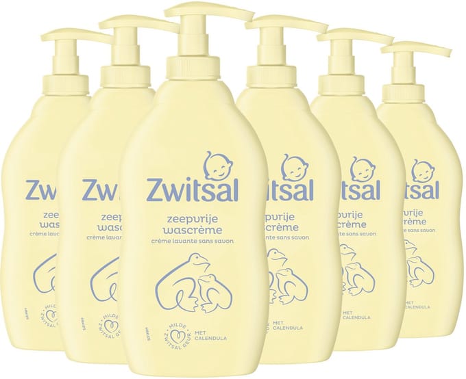 Zwitsal - Zeepvrije Wascrème - Baby - 6 x 400 ml
