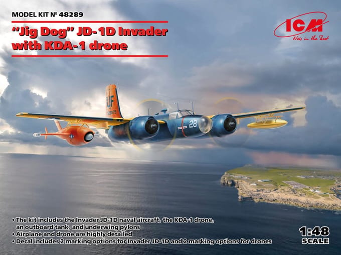 ICM Modelbouwpakket Militaire voertuigen - 48289 Jig Dog JD-1D Invader with KDA-1 drone Plastic - 1:48 - Modelbouw