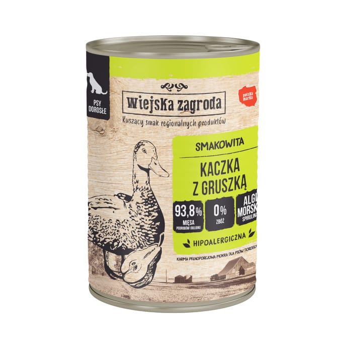 Voordeelpakket Wiejska Zagroda Dog 24 x 400 g - Eend met Peer