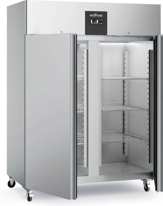 Ecofrost Koelkast - 1300L 2/1 GN - RVS - -2°C/+8°C - Geforceerd - Wielen - 1480x830x2010mm - Horeca Koelkast
