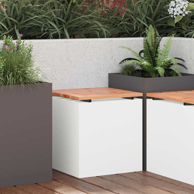 vidaXL - Tuinbank - Wit - 40 - x - 40 - x - 43 - cm - Staal