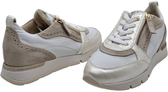 DL Sport 6931 08 platino | dames sneaker runnerzool met rits