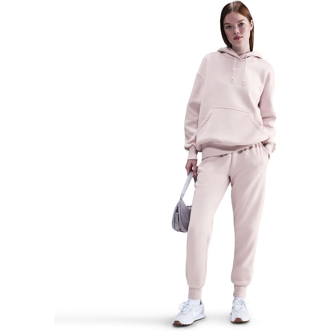 Nike Phoenix Fleece Mid Rise Trainingsbroek Dames-oud roze
