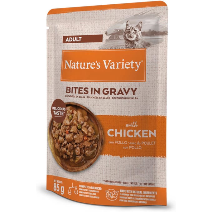 Nature's Variety Bites in Saus 22 x 85 g Kattenvoer - met Kip