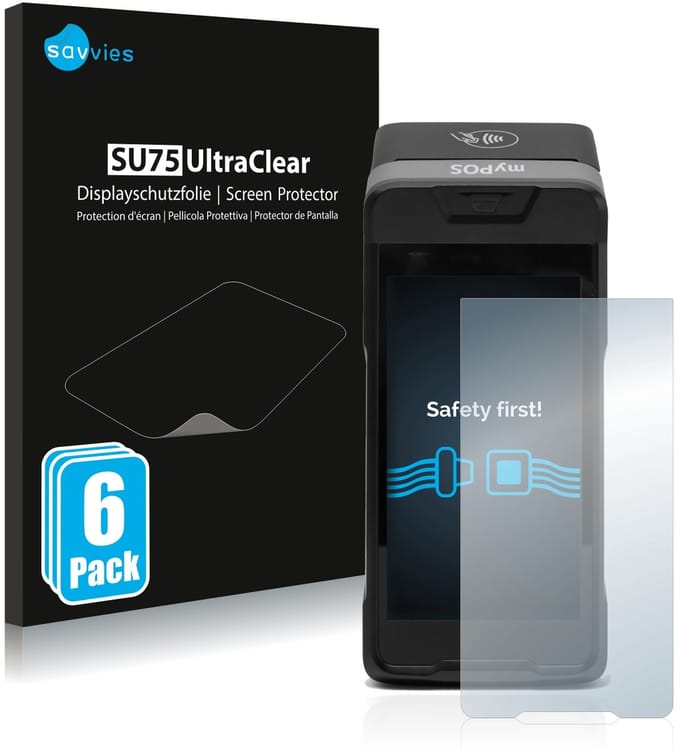 Savvies - Screenprotector voor myPOS Carbon - Folie Beschermfolie transparant 6 Stuks