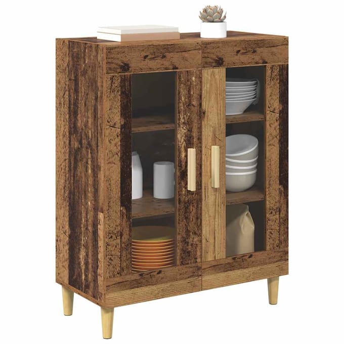 vidaXL - Dressoir - Oud - Hout - 69,5 - x - 34 - x - 90 - cm - Bewerkt - hout