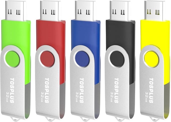 Set van 5 USB-sticks 32GB - USB 2.0 Geheugensticks - Diverse Kleuren