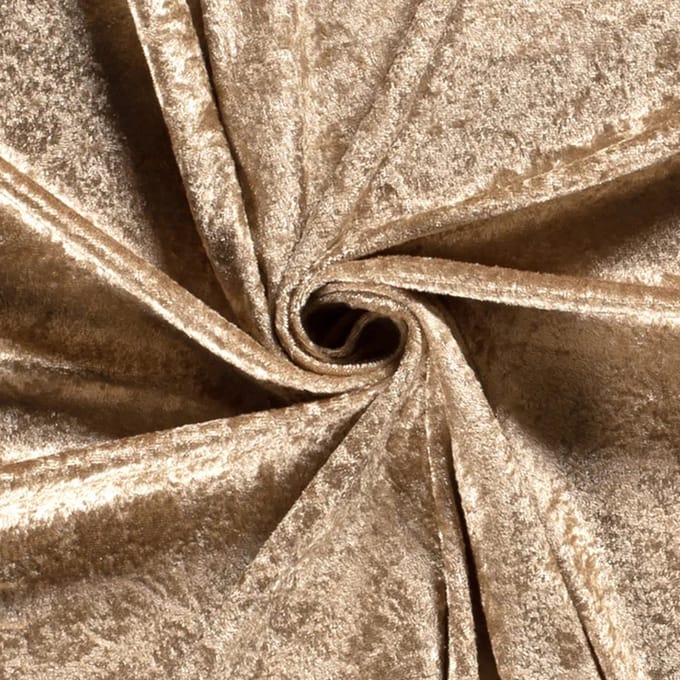 Velour de Panne Uni – Licht Bruin – Glimmend & Zacht – 165 g/m² – 147 cm Breed – Per Meter